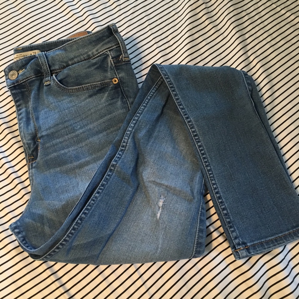 Abercrombie Ripped High Rise Jeans